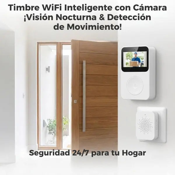 Timbre WiFi con Cámara y Visión Nocturna - Video Portero Inteligente con Detección de Movimiento Pro 2026 - Conecta Chava Shop