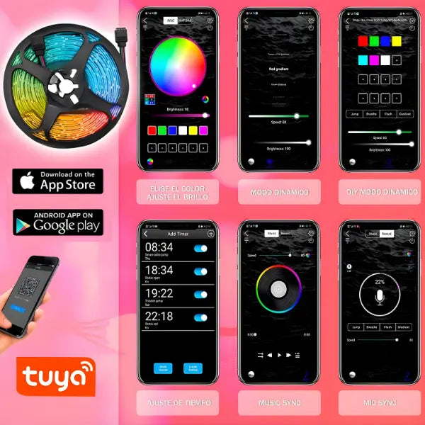 Tira LED RGB de 7 Metros con Control Bluetooth - Luces Inteligentes para Setup Gamer y Habitación Pro 2026 - Conecta Chava Shop