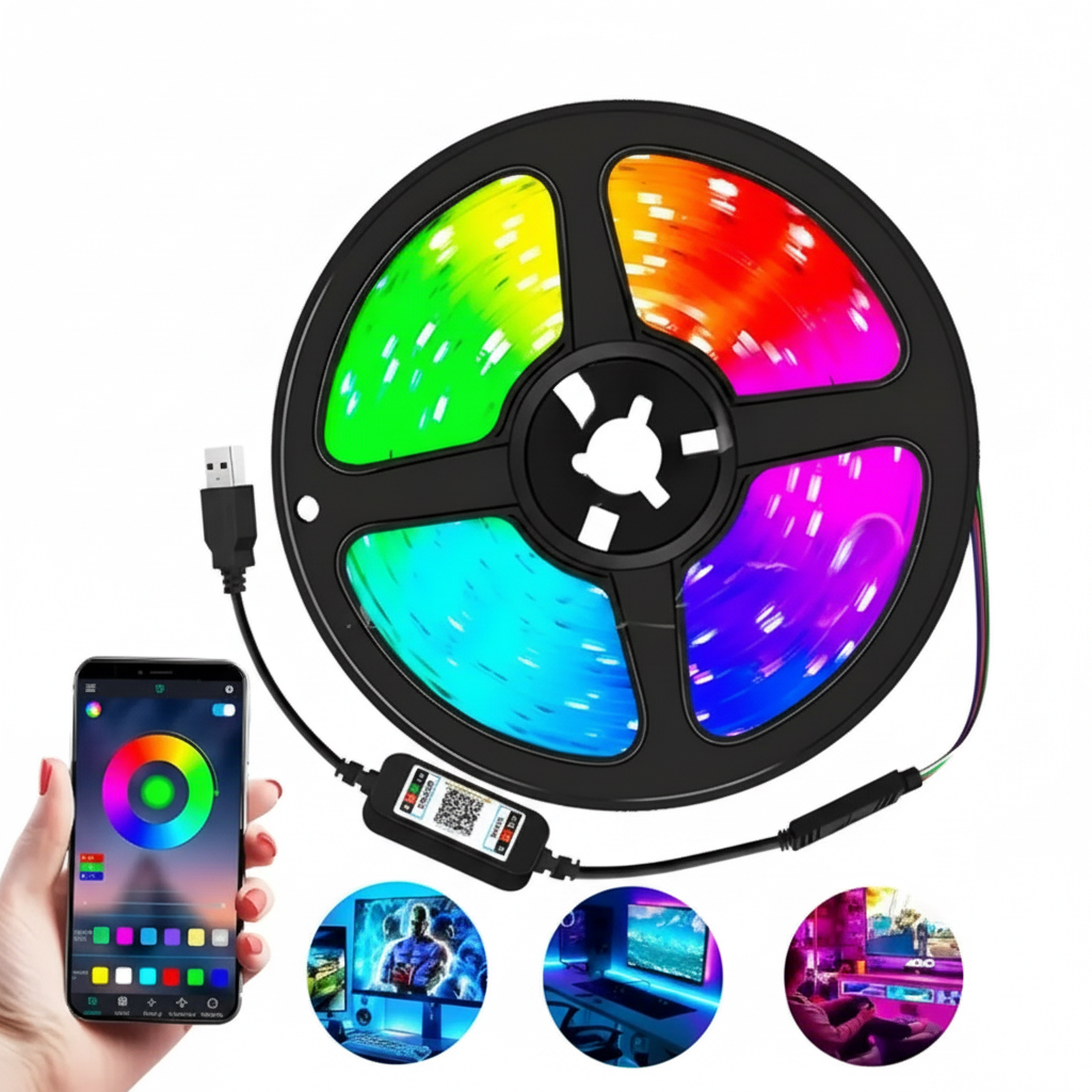 Tira LED RGB de 7 Metros con Control Bluetooth - Luces Inteligentes para Setup Gamer y Habitación Pro 2026 - Conecta Chava Shop