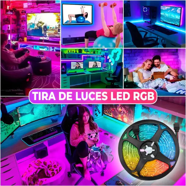 Tira LED RGB de 7 Metros con Control Bluetooth - Luces Inteligentes para Setup Gamer y Habitación Pro 2026 - Conecta Chava Shop