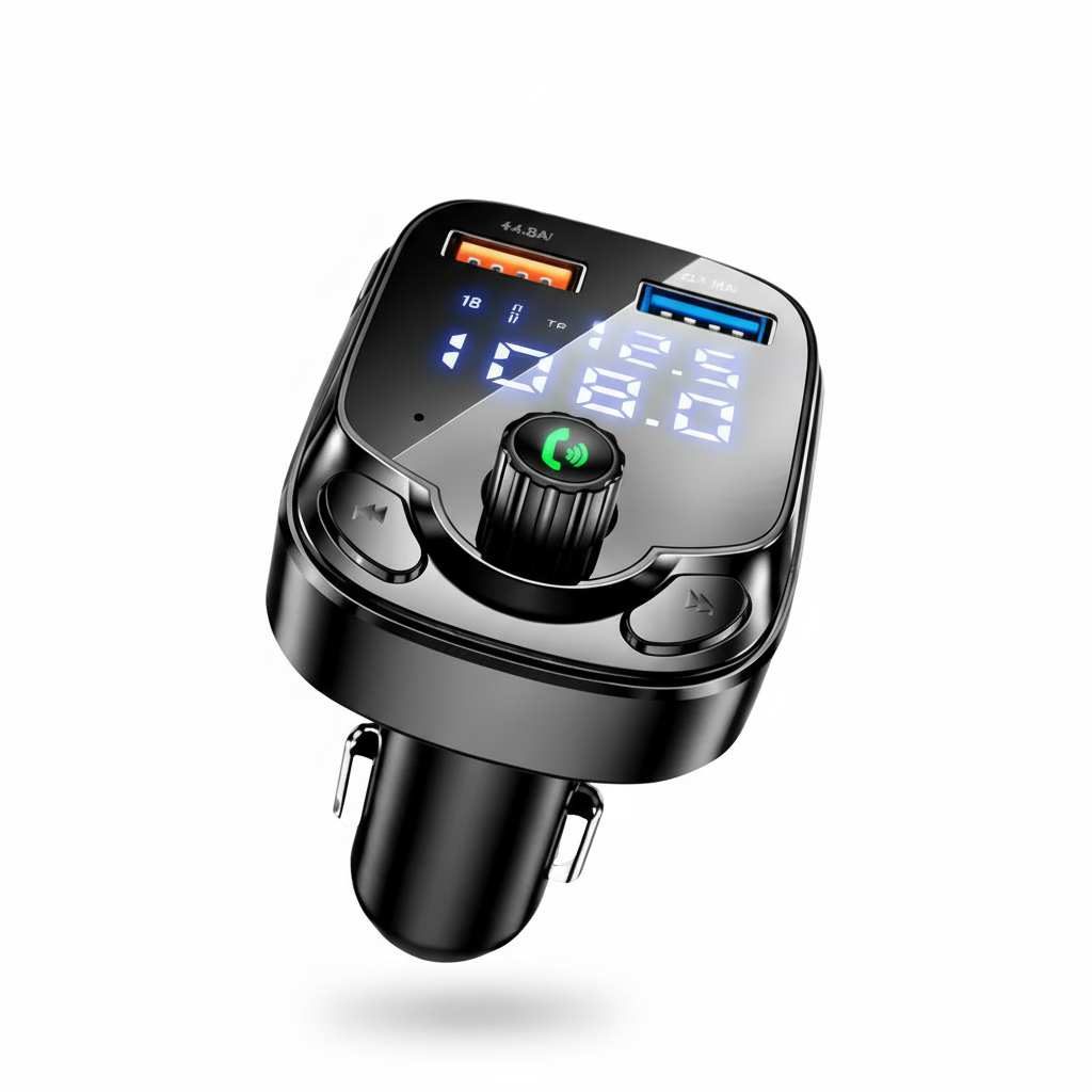 Transmisor Bluetooth 5.0 para Auto con Reproductor MP3 - Adaptador de Radio FM con Doble Puerto USB Pro 2026 - Conecta Chava Shop