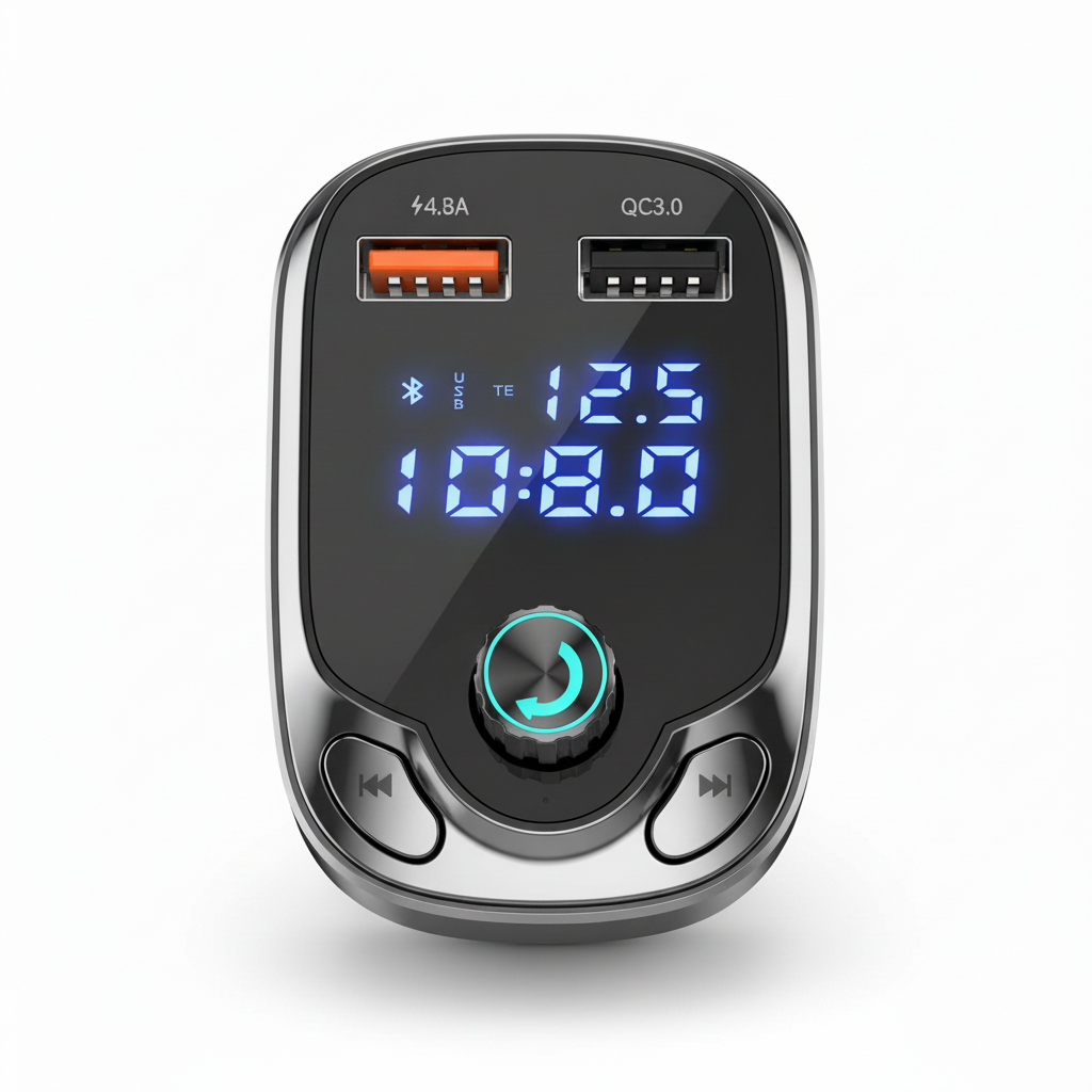 Transmisor Bluetooth 5.0 para Auto con Reproductor MP3 - Adaptador de Radio FM con Doble Puerto USB Pro 2026 - Conecta Chava Shop