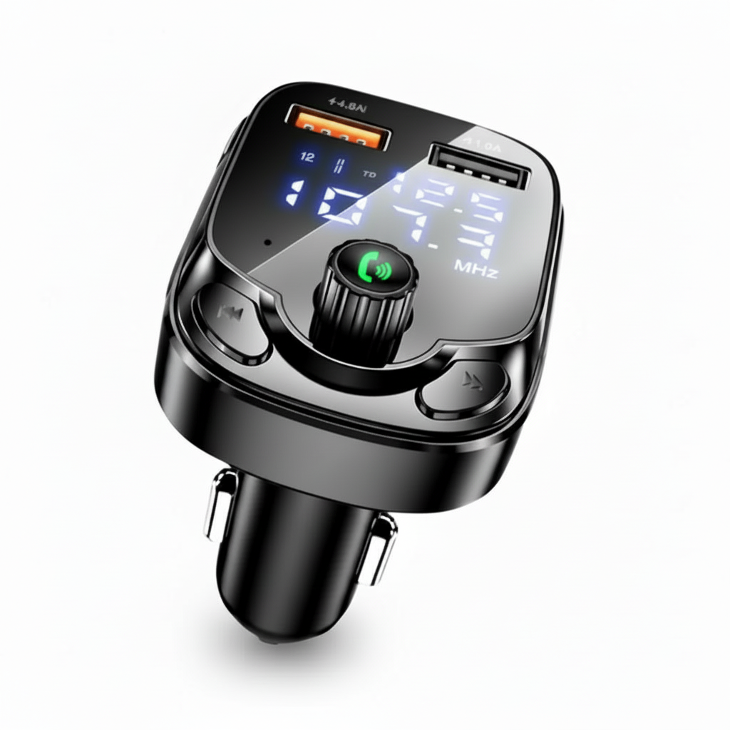 Transmisor Bluetooth 5.0 para Auto con Reproductor MP3 - Adaptador de Radio FM con Doble Puerto USB Pro 2026 - Conecta Chava Shop