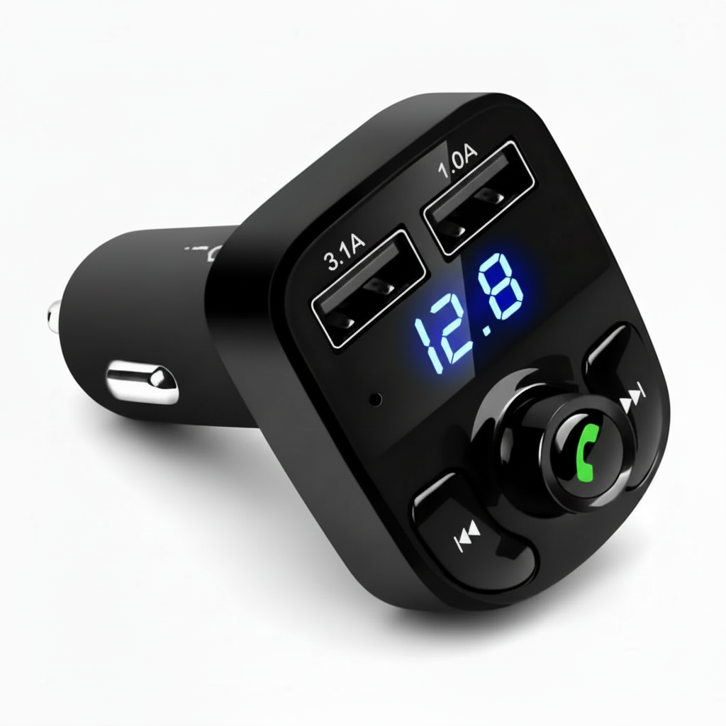 Transmisor FM Bluetooth FX8 de Alta Fidelidad - Reproductor MP3 para Auto con Doble USB y Micro SD, Conexión Estable Pro - Conecta Chava Shop