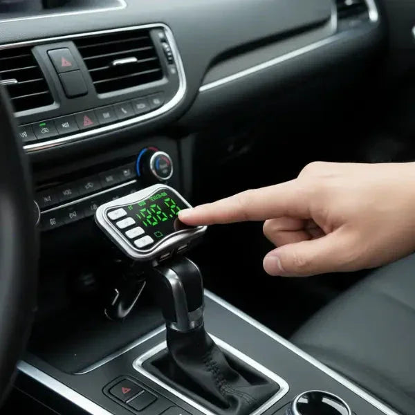 Transmisor Bluetooth FM con Pantalla Gigante Digital - Reproductor MP3 para Auto, Manos Libres y Doble Carga USB, Calidad Pro 2026 - Conecta Chava Shop