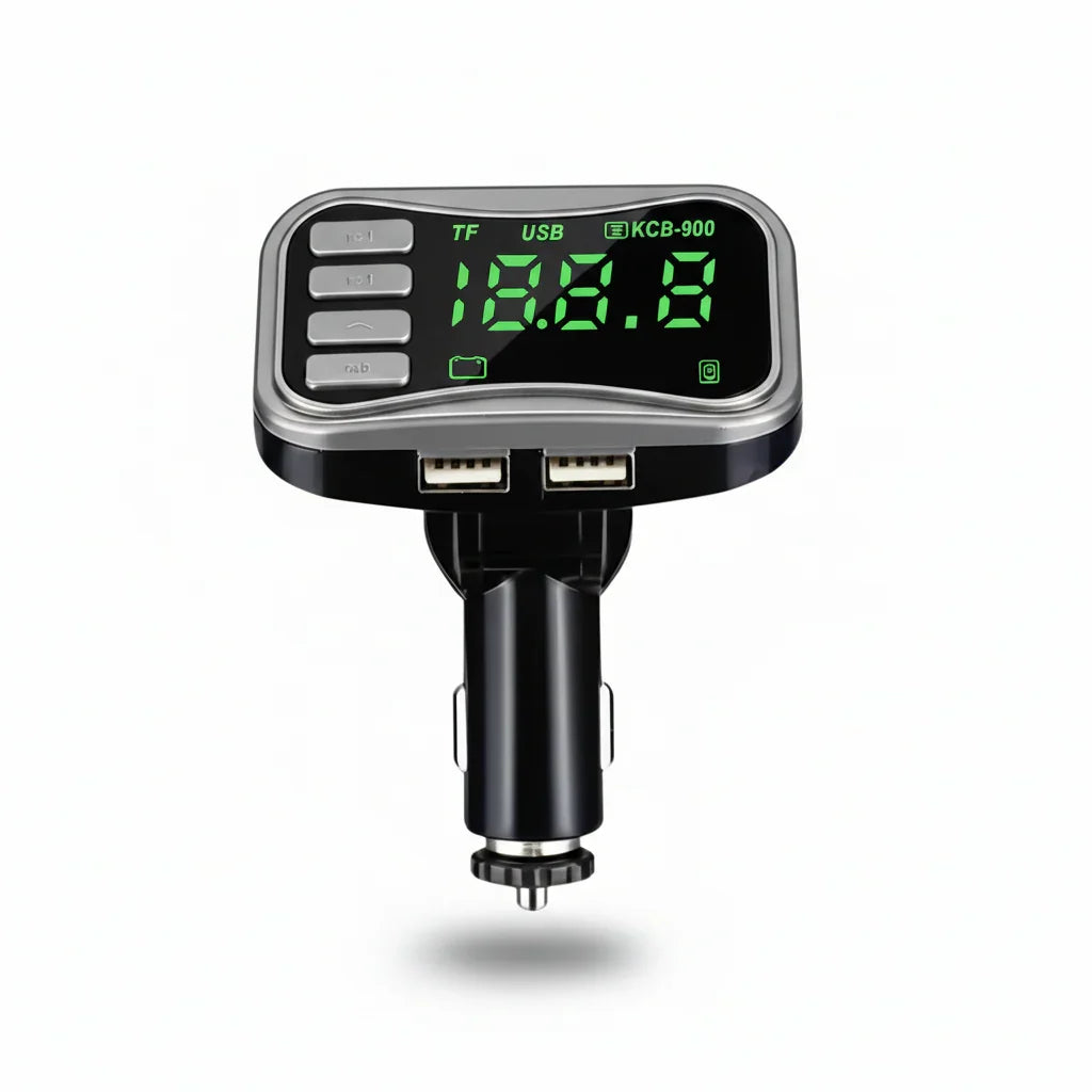 Transmisor Bluetooth FM con Pantalla Gigante Digital - Reproductor MP3 para Auto, Manos Libres y Doble Carga USB, Calidad Pro 2026 - Conecta Chava Shop