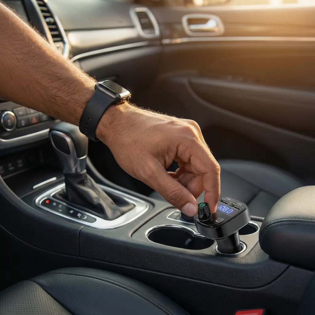 Transmisor FM Bluetooth FX8 de Alta Fidelidad - Reproductor MP3 para Auto con Doble USB y Micro SD, Conexión Estable Pro - Conecta Chava Shop