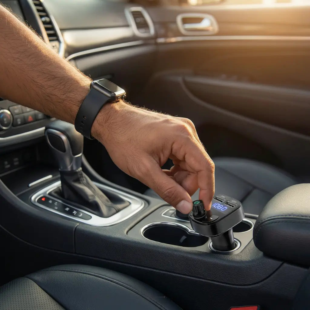 Transmisor FM Bluetooth FX8 de Alta Fidelidad - Reproductor MP3 para Auto con Doble USB y Micro SD, Conexión Estable Pro - Conecta Chava Shop