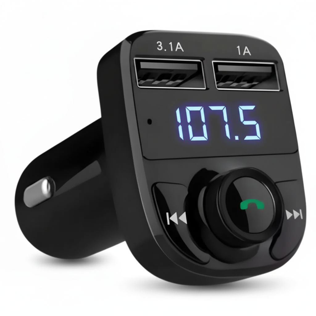 Transmisor FM Bluetooth FX8 de Alta Fidelidad - Reproductor MP3 para Auto con Doble USB y Micro SD, Conexión Estable Pro - Conecta Chava Shop