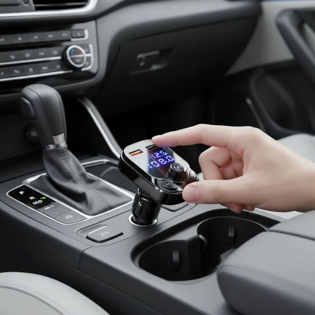 Transmisor Bluetooth 5.0 para Auto con Reproductor MP3 - Adaptador de Radio FM con Doble Puerto USB Pro 2026 - Conecta Chava Shop