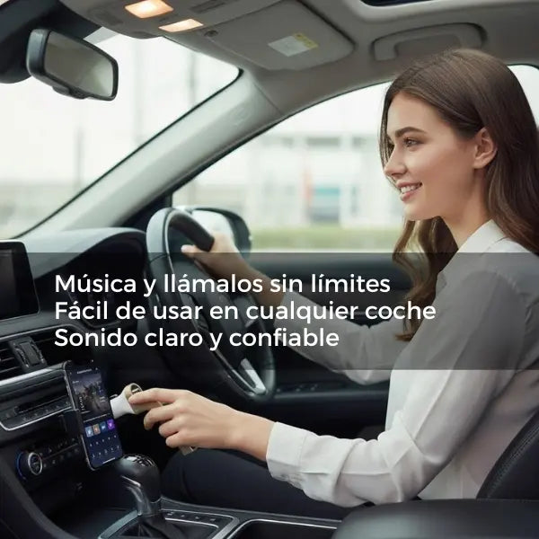 Transmisor Bluetooth para Auto con Respuesta 1 Clic - Manos Libres Inalámbrico, Reproductor MP3 USB y Micro SD, Conducción Segura Pro - Conecta Chava Shop