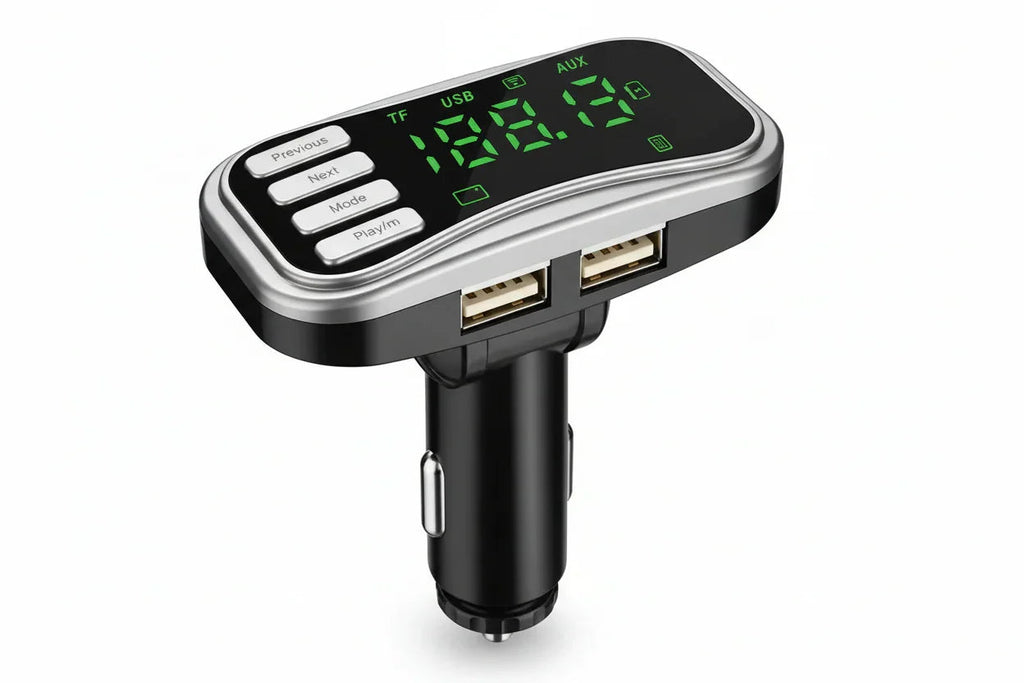 Transmisor Bluetooth FM con Pantalla Gigante Digital - Reproductor MP3 para Auto, Manos Libres y Doble Carga USB, Calidad Pro 2026 - Conecta Chava Shop