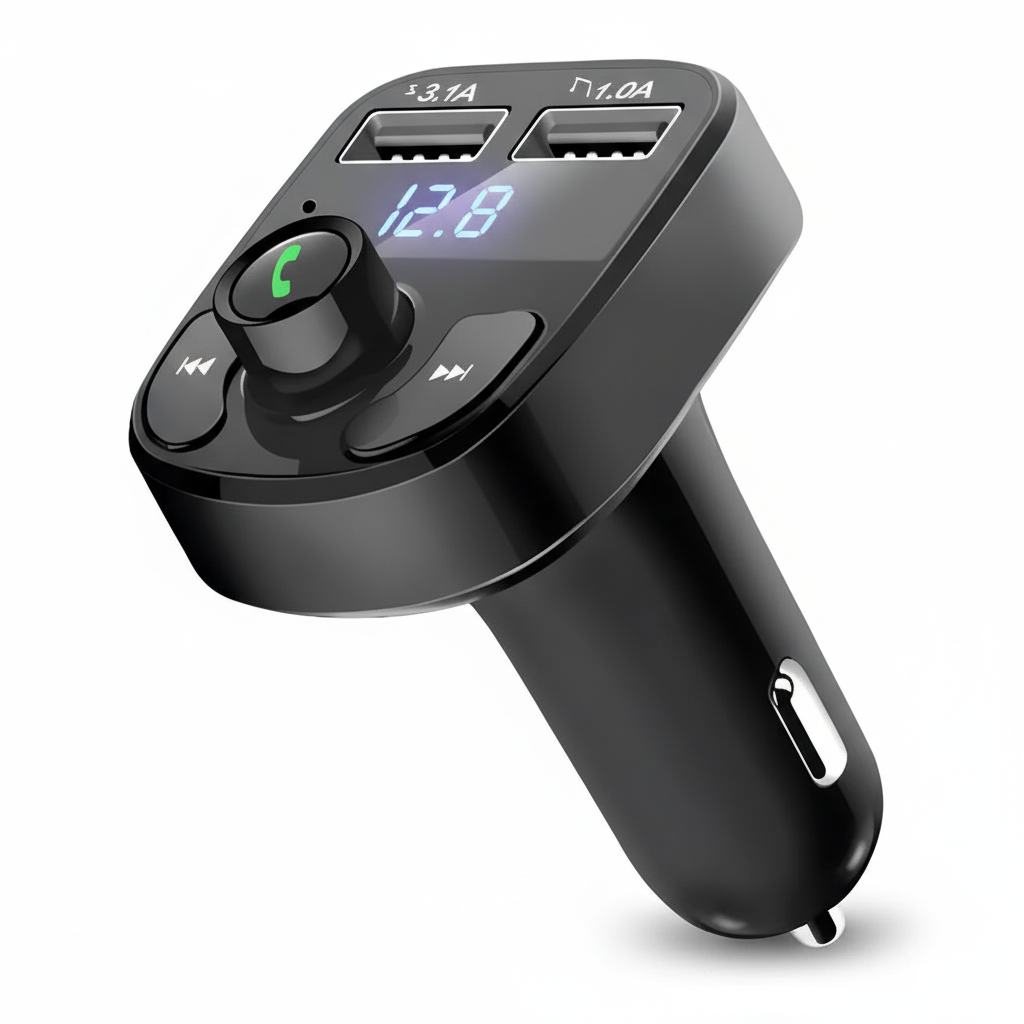 Transmisor FM Bluetooth FX8 de Alta Fidelidad - Reproductor MP3 para Auto con Doble USB y Micro SD, Conexión Estable Pro - Conecta Chava Shop
