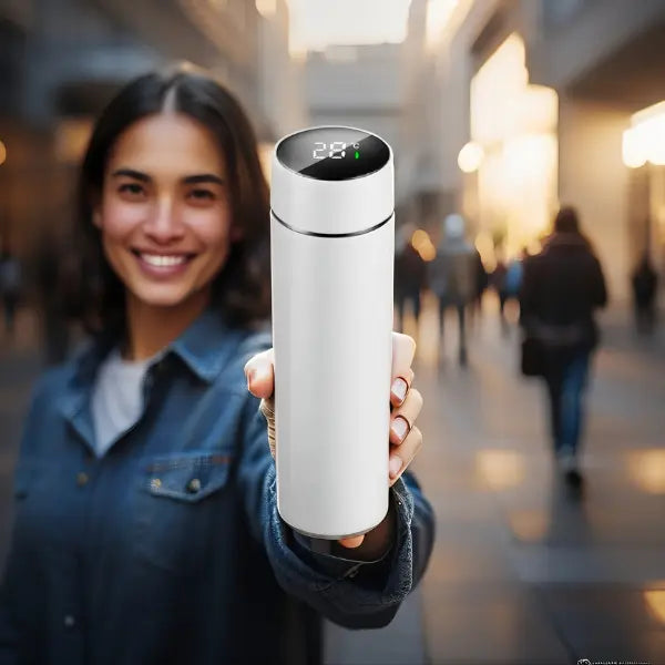 Termo Inteligente de Acero Inoxidable con Pantalla LCD y Sensor de Temperatura en Tiempo Real con Aislamiento al Vacío Pro 2026 - Conecta Chava Shop