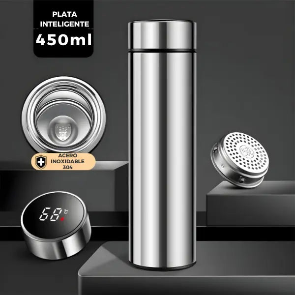 Termo Inteligente de Acero Inoxidable con Pantalla LCD - Botella Térmica con Sensor de Temperatura en Tiempo Real, Aislamiento al Vacío Pro - Conecta Chava Shop