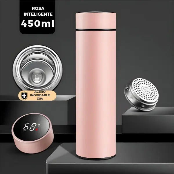 Termo Inteligente de Acero Inoxidable con Pantalla LCD - Botella Térmica con Sensor de Temperatura en Tiempo Real, Aislamiento al Vacío Pro - Conecta Chava Shop