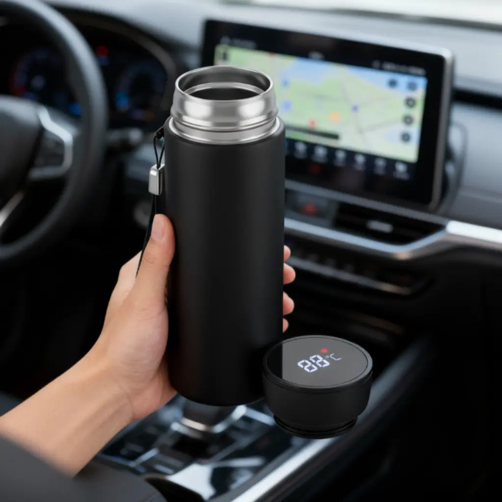 Termo Inteligente de Acero Inoxidable con Pantalla LCD y Sensor de Temperatura en Tiempo Real con Aislamiento al Vacío Pro 2026 - Conecta Chava Shop
