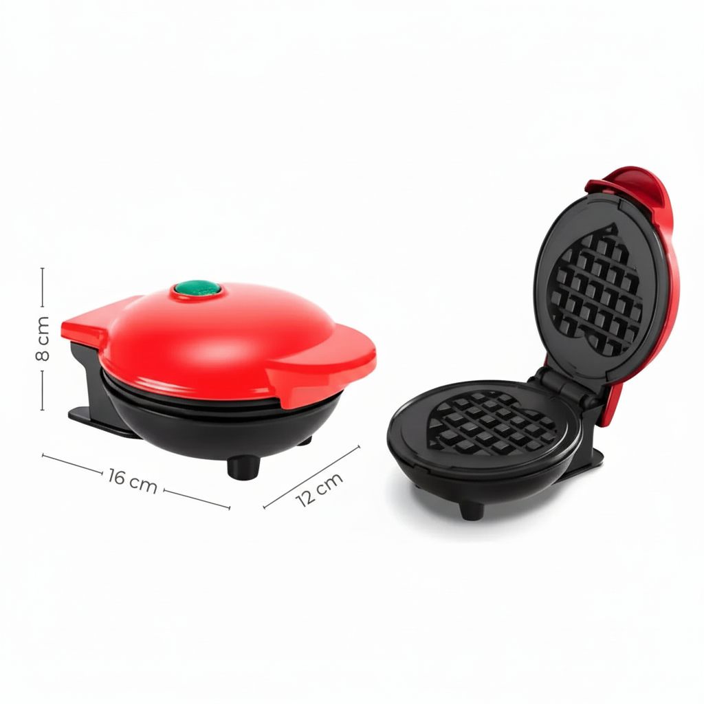 Waflera Eléctrica en forma de Corazón - Máquina de Waffles Antiadherente para Desayunos Románticos y Diseño Compacto Pro 2026 - Conecta Chava Shop