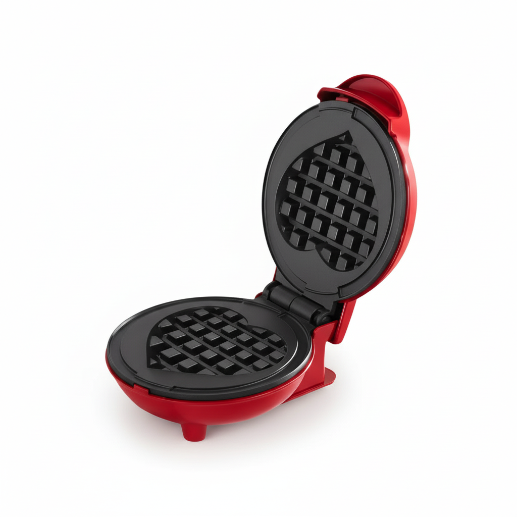 Waflera Eléctrica en forma de Corazón - Máquina de Waffles Antiadherente para Desayunos Románticos y Diseño Compacto Pro 2026 - Conecta Chava Shop