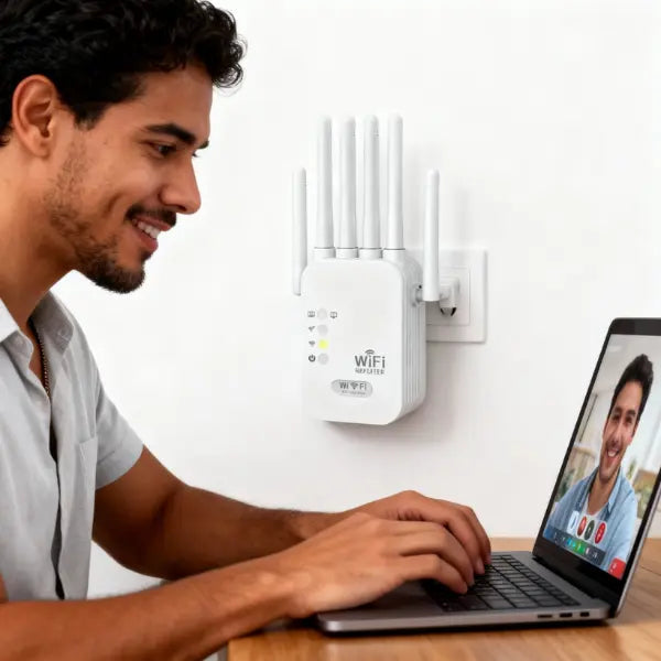 Repetidor WiFi Doble Banda 1200 Mbps de Largo Alcance - Amplificador de Señal 5G/2.4G para Casas Grandes Pro 2026 - Conecta Chava Shop